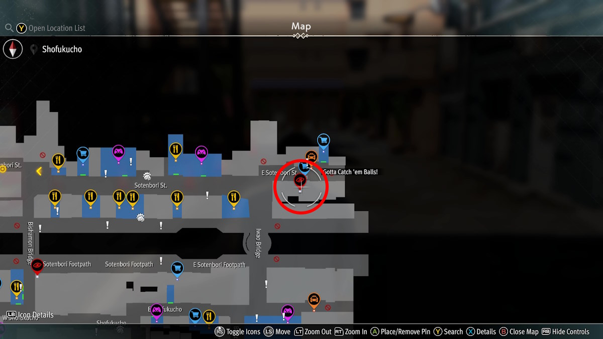 All Gold Ball locations in Like a Dragon Gaiden shen location on map