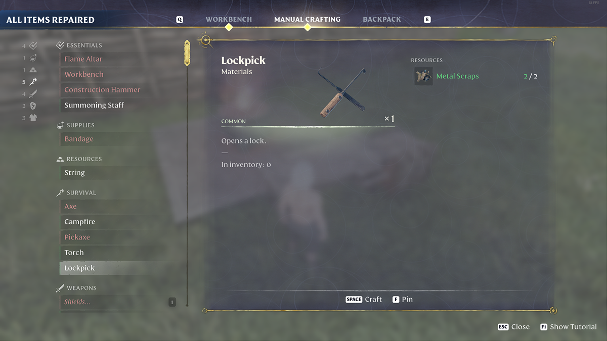 How to get Lockpicks in Enshrouded