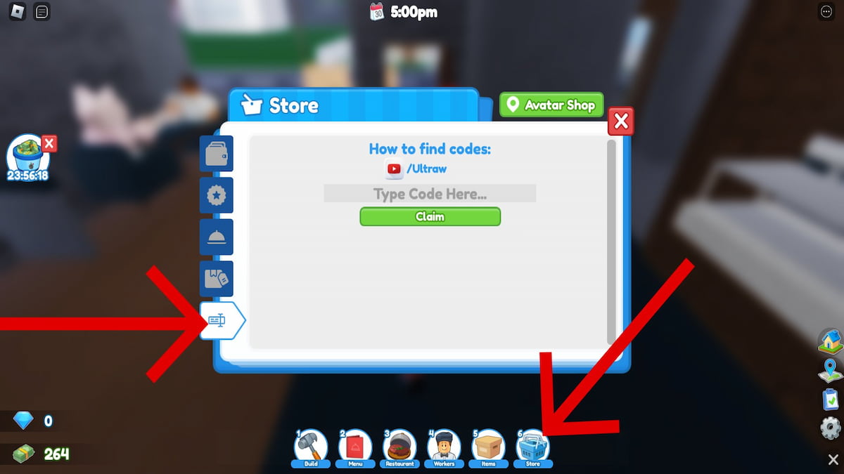 How to redeem codes in Restaurant Tycoon 2