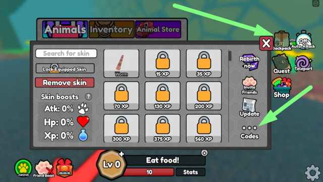 How to redeem codes in Animal Evolution Simulator