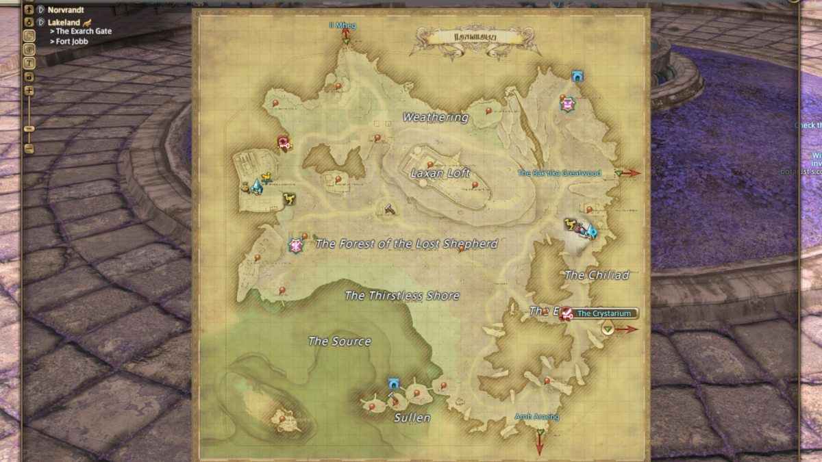 Map of Lakeland in Final Fantasy XIV