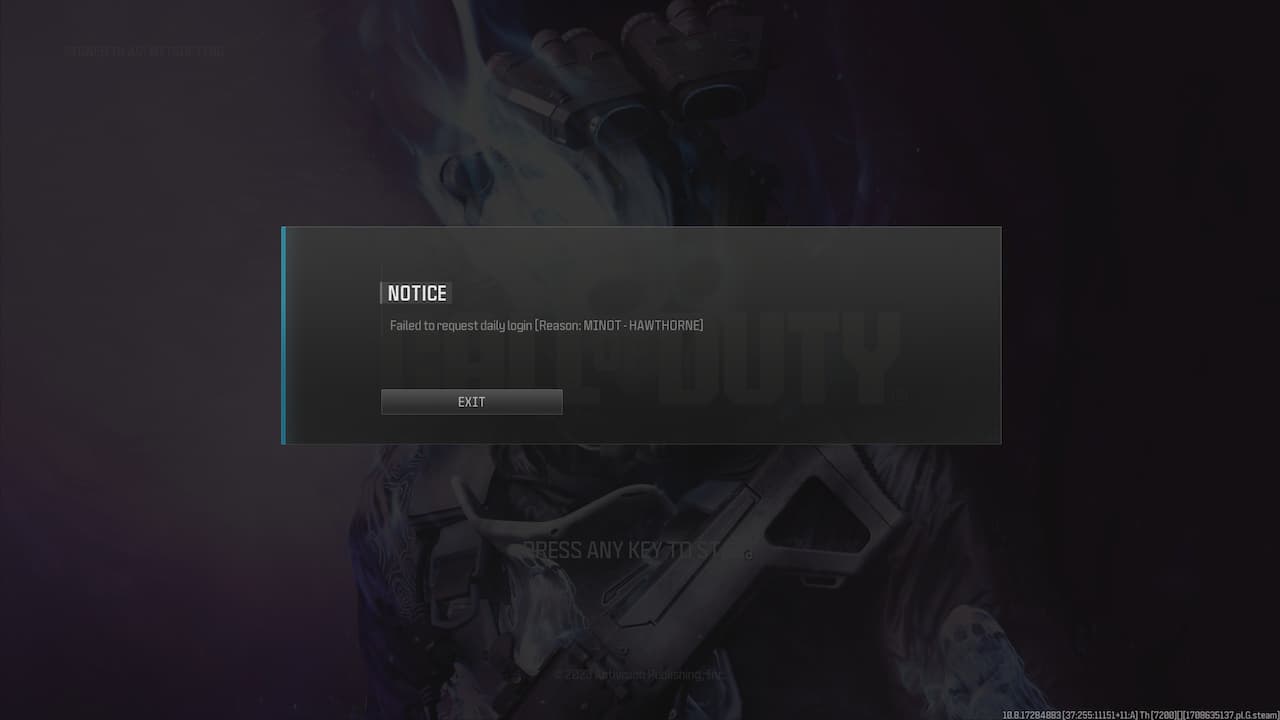 Call of Duty modern warfare 3 zombies minot hawthorne server error