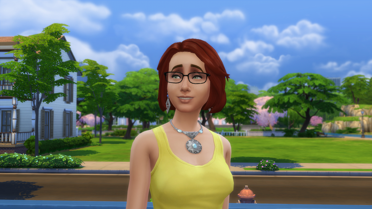 Sim wearing jewelry