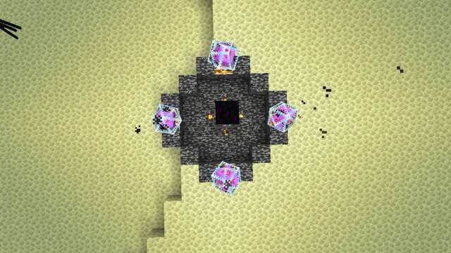 Minecraft End Crystals around portal