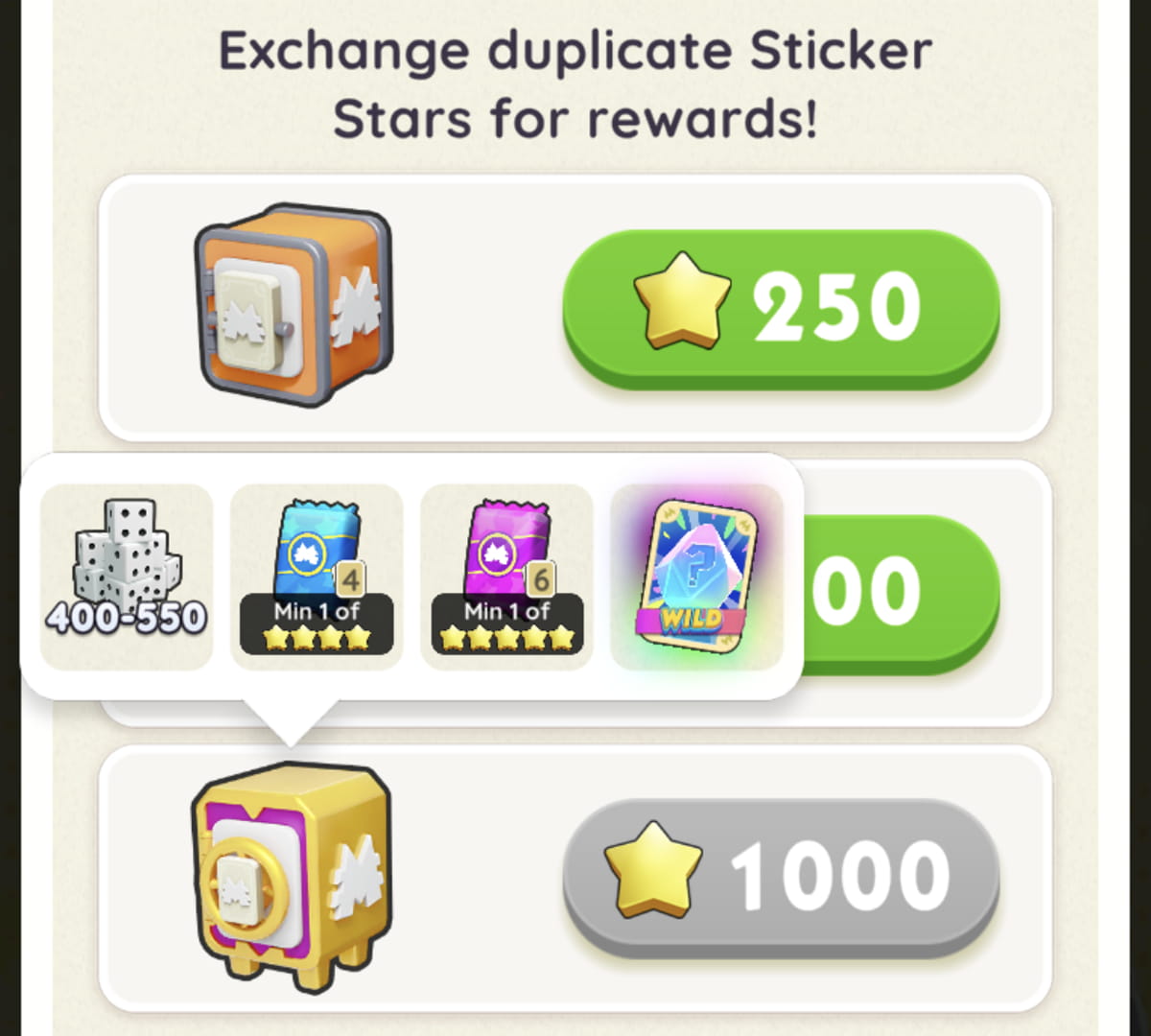 Monopoly GO Wild sticker in vault