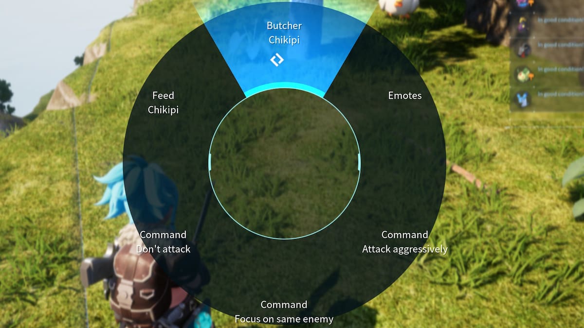Palworld butcher option in command menu