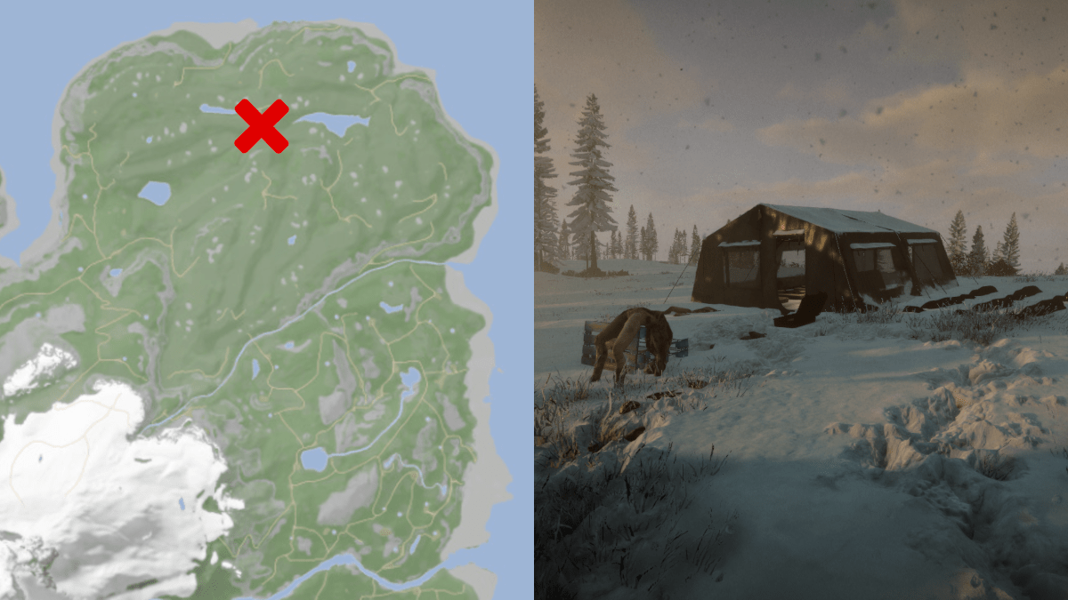 Sons of the Forest map, highlighting the Winter Jacket location