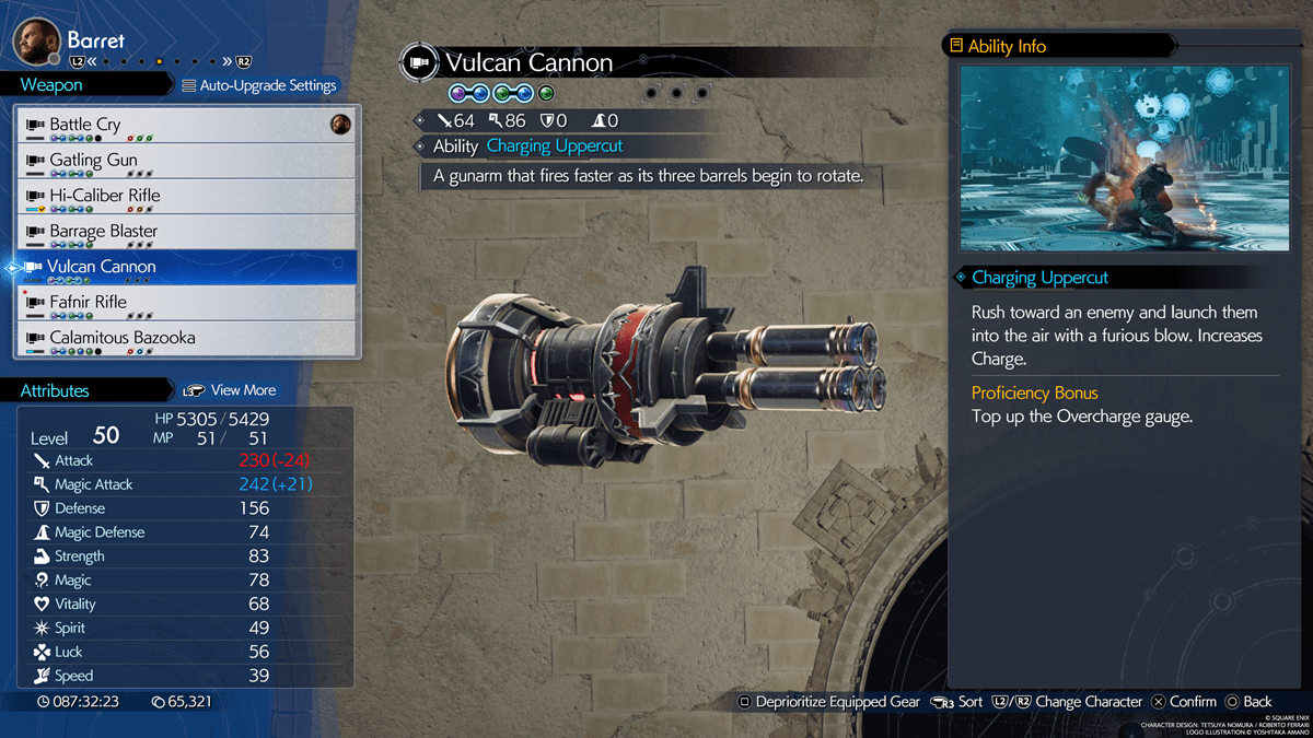 FF7 Rebirth Barret Vulcan Cannon