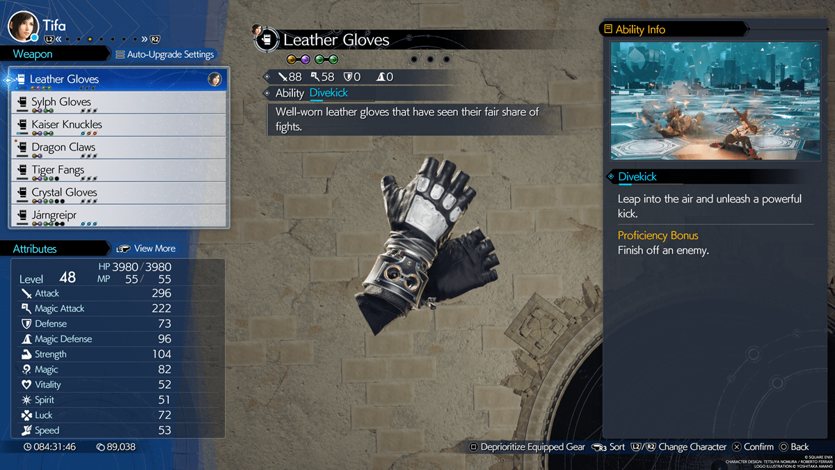 FF7 Rebirth Tifa Leather Gloves