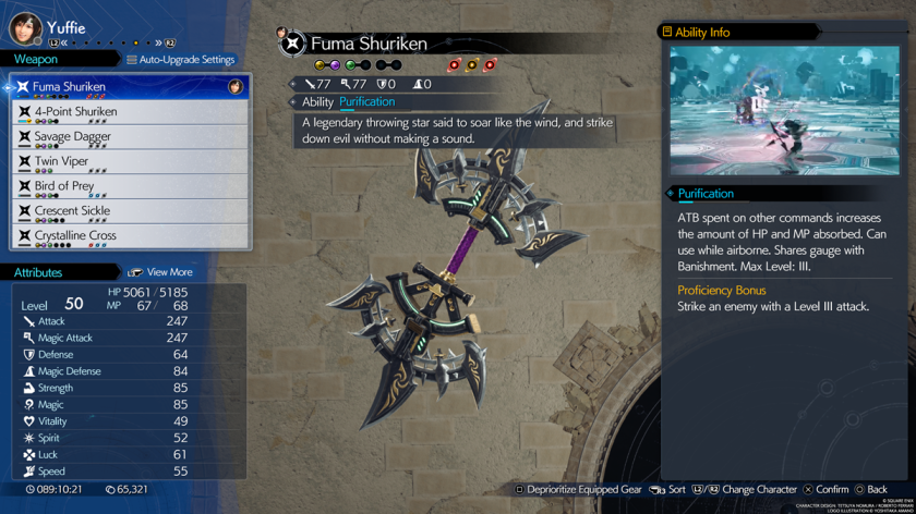 FF7 Rebirth Yuffie Weapon Fuma Shuriken