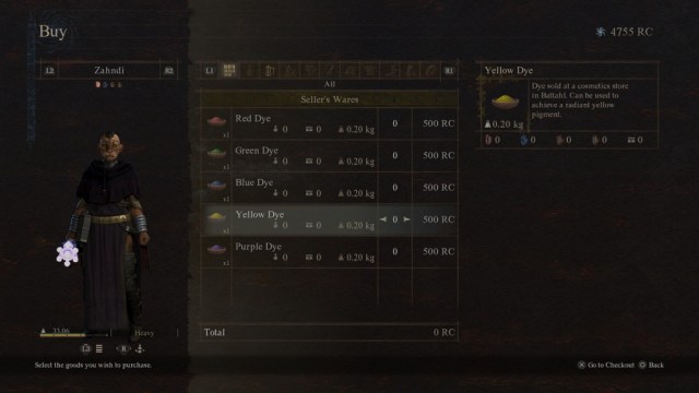 Dragon's Dogma 2 list of dyes