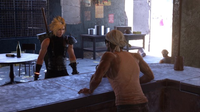 Final Fantasy VII FF7 Rebirth Cloud talking to Bartender