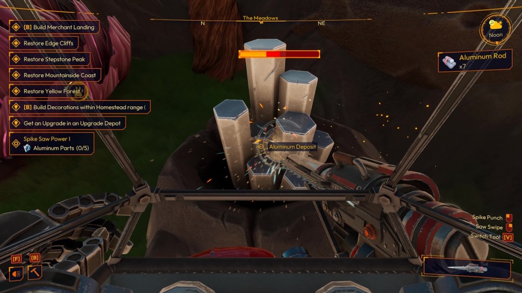 Where to find Aluminum in Lightyear Frontier harvesting the node