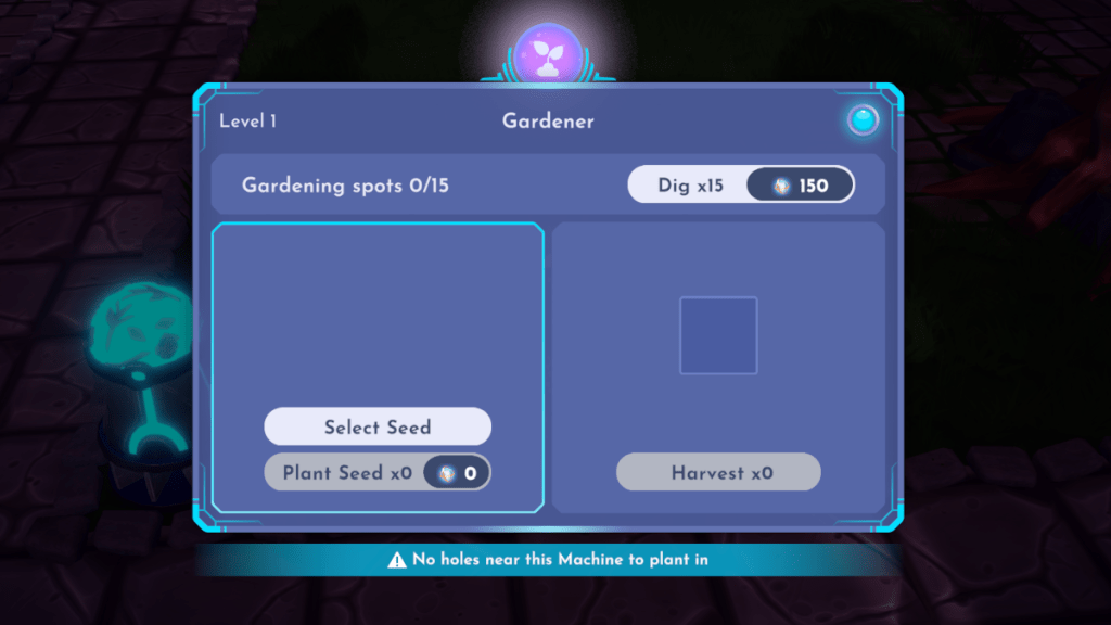 Ancient Gardener menu in Disney Dreamlight Valley