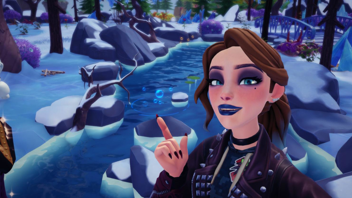 Frosted Heights blue fishing spot in Disney Dreamlight Valley