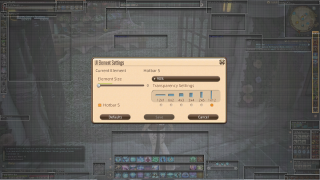 Hotbar customisation options in FFXIV