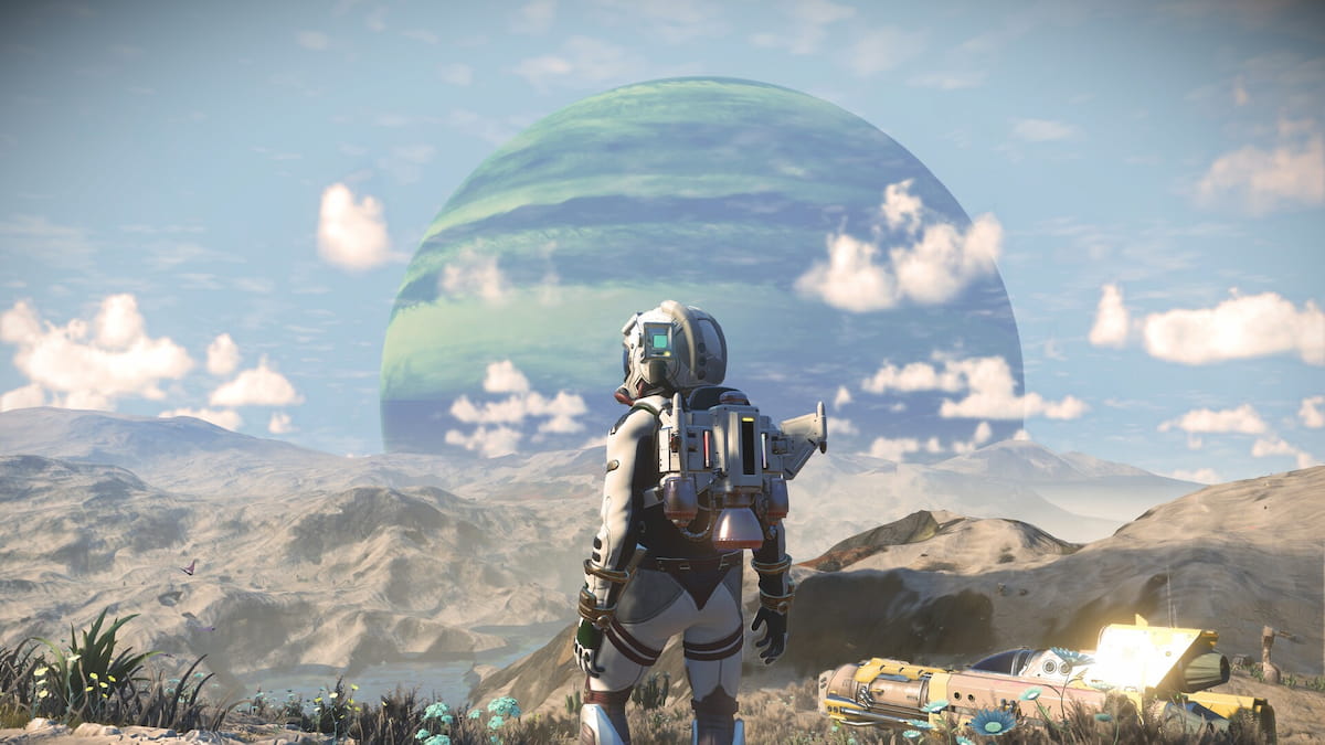 Exploring a planet in No Man's Sky