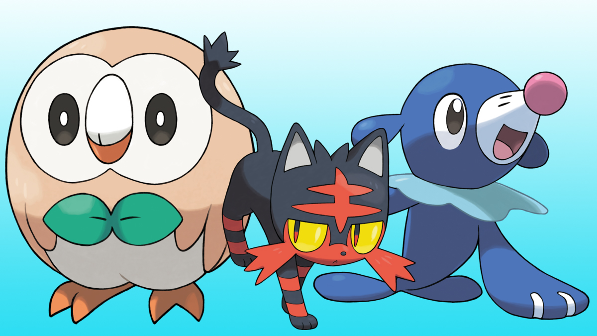 Rowlet, Litten, Popplio from Pokemon Sun and Pokemon Moon