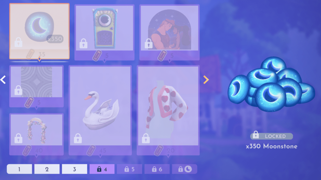 Page four of the Lovely Monsters Star Path rewards in Disney Dreamlight Valley