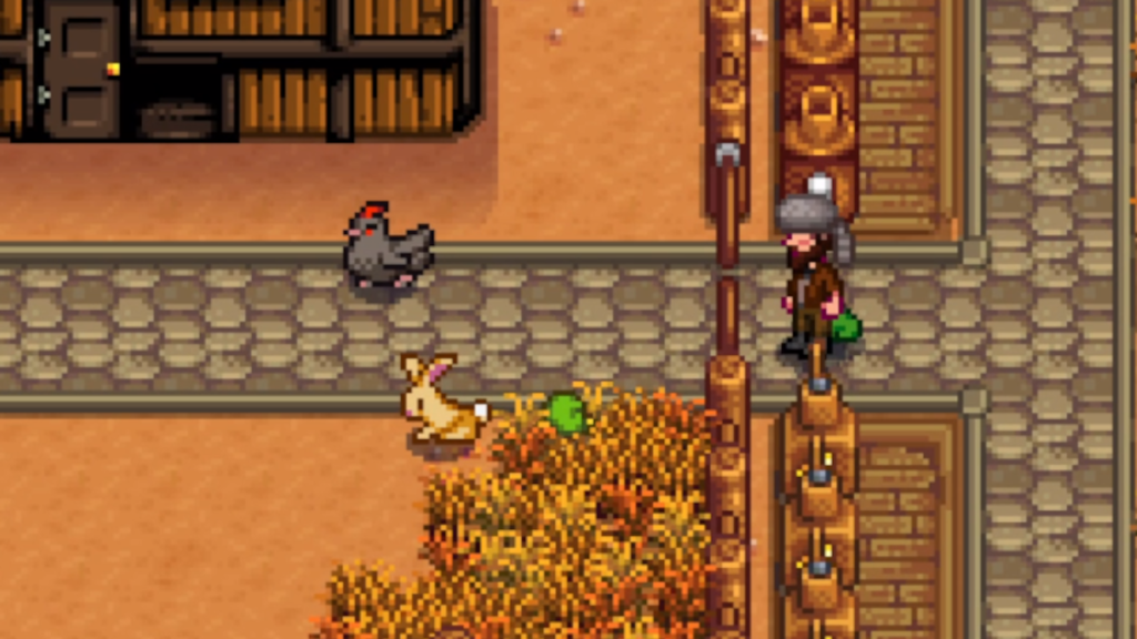 A Void Chicken in Stardew Valley