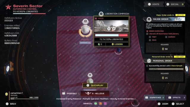 Helldivers 2 Major Orders and war progress planet progression during major order