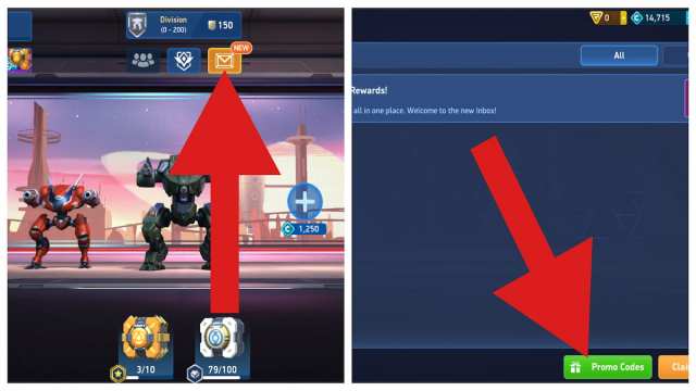 How to redeem codes in Mech Arena
