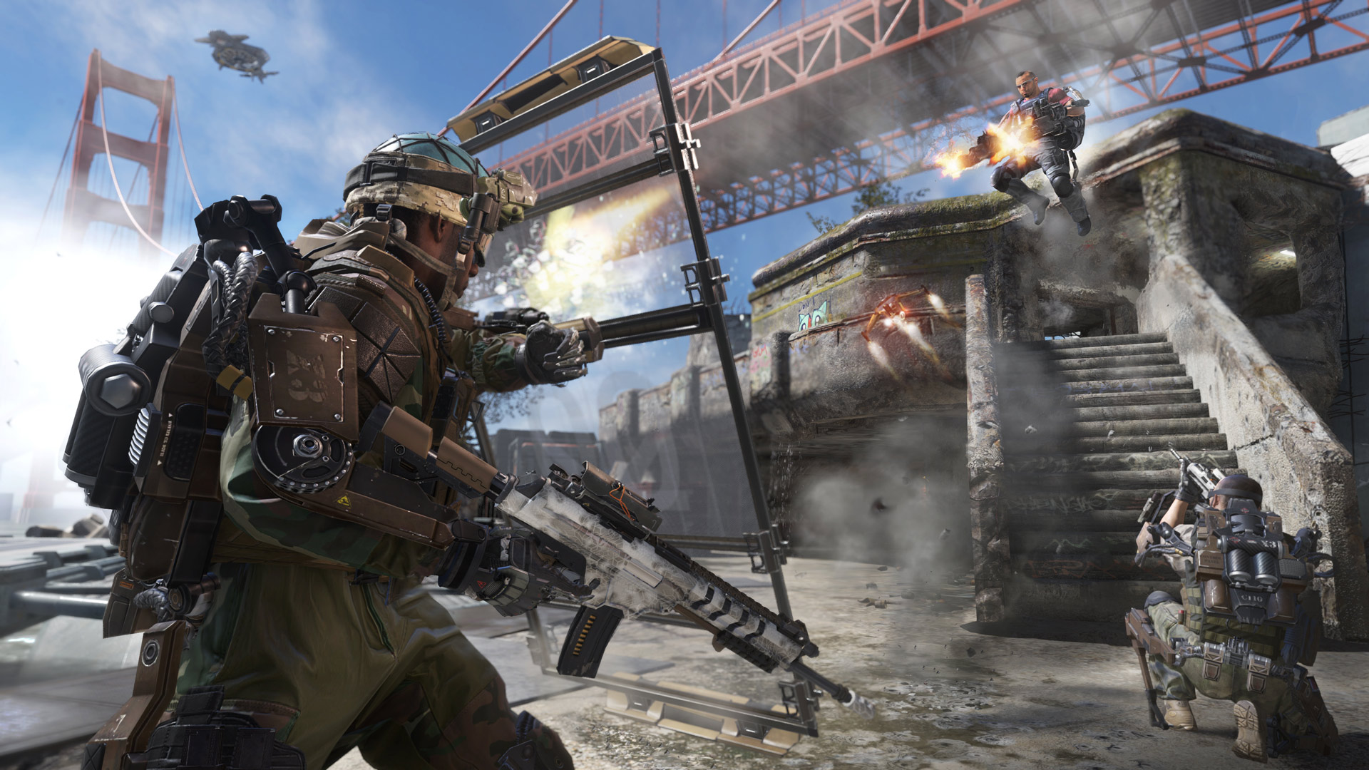 A battle under the bridge in Advanced Warfare.