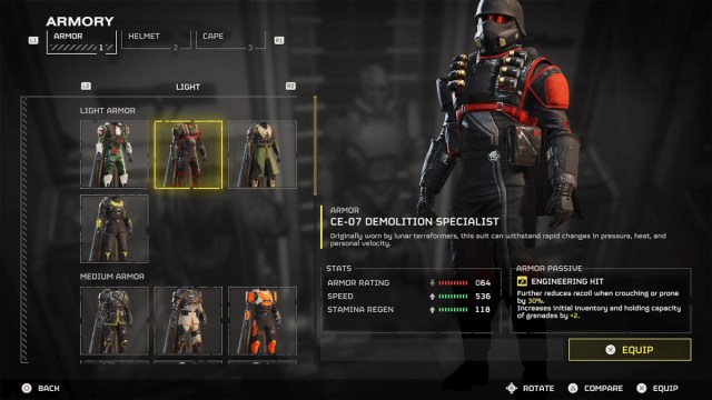 All Helldivers 2 armor sets demolition specialist armor