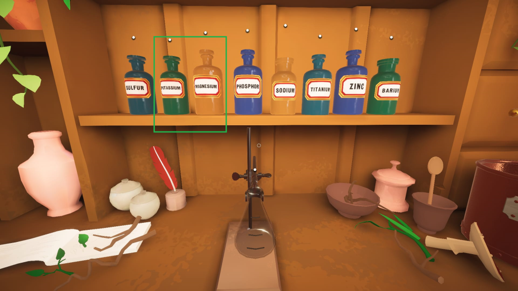 Solution to Fulguria chemistry set in Botany Manor