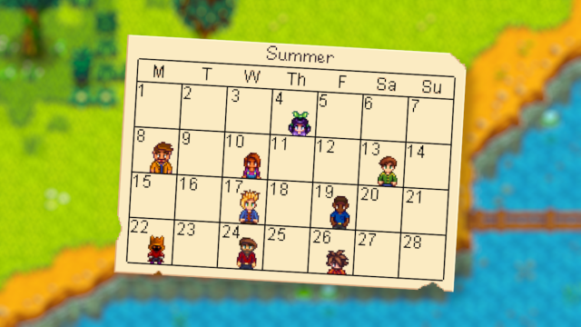 Birthdays in Summer in Stardew Valley