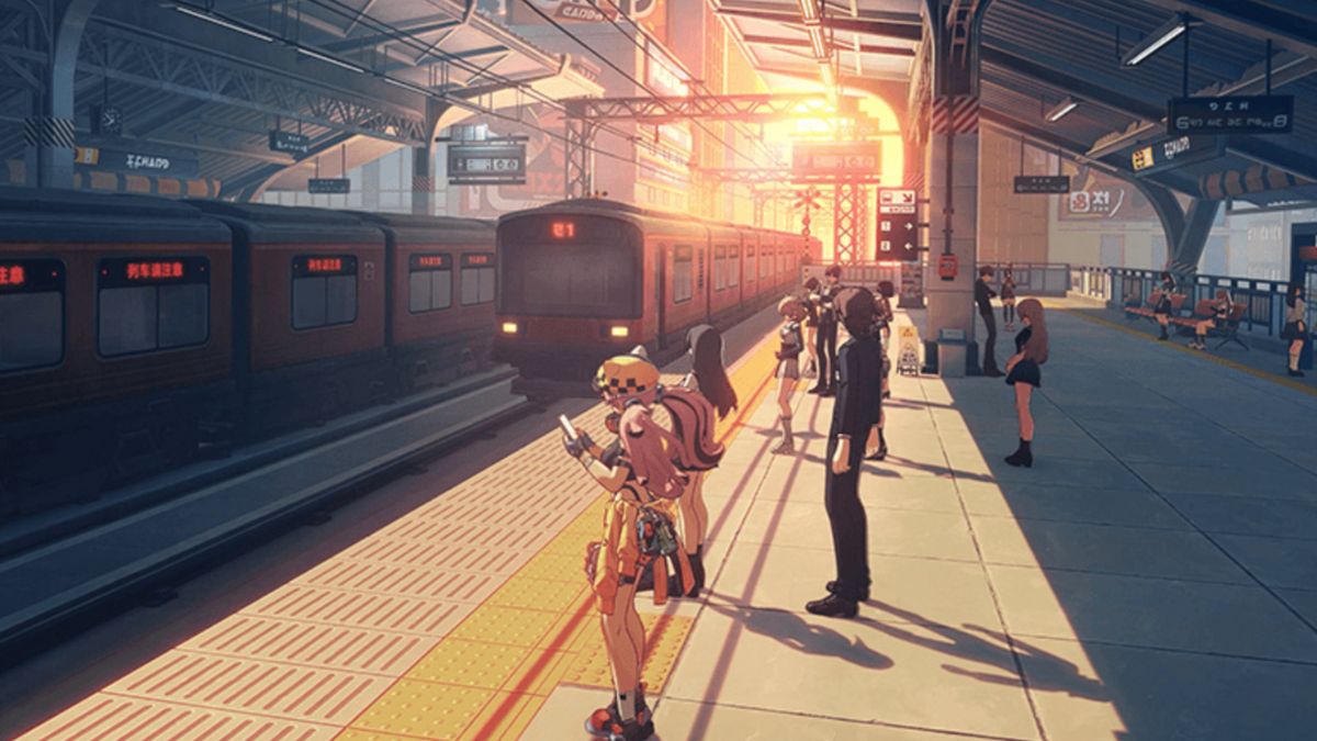 characters waiting for train in project mugen