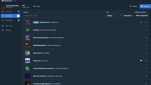 Content Warning Thunderstore mod list