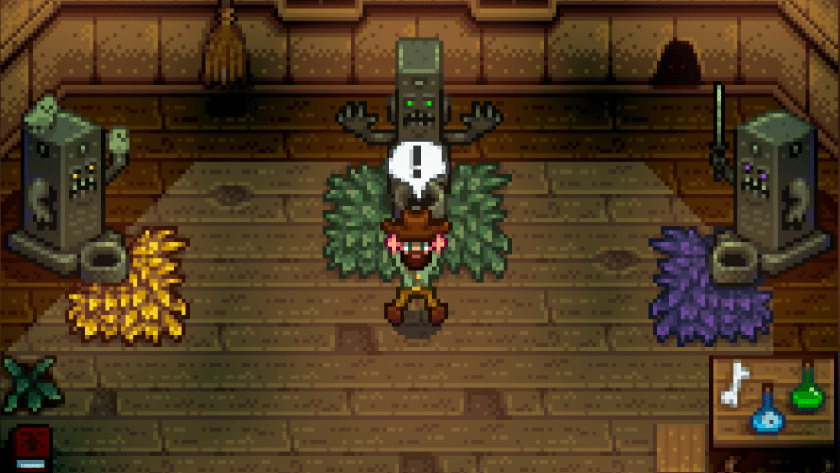 Dark Shrine of Selfishness in Stardew Valley, where you can turn your children into doves