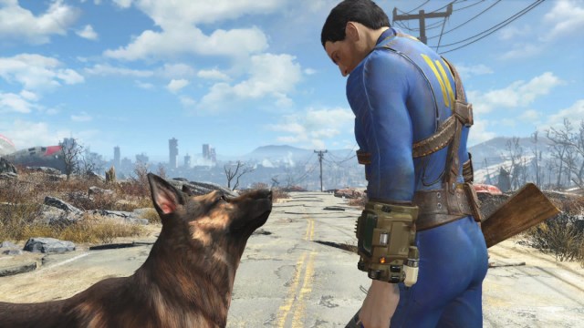 Lone Survivor and Dogmeat in Fallout 4