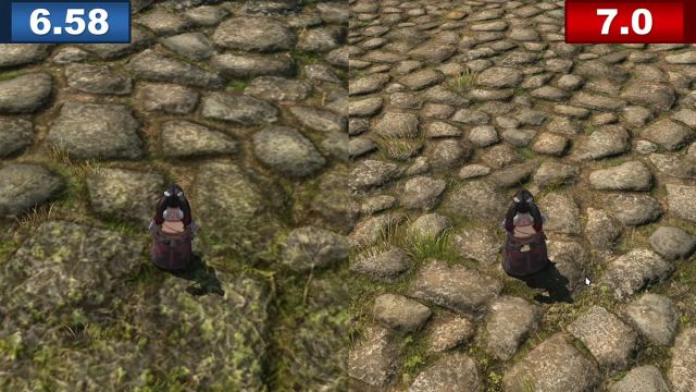 Graphical comparison between 6.8 and 7.0 in Final Fantasy XIV