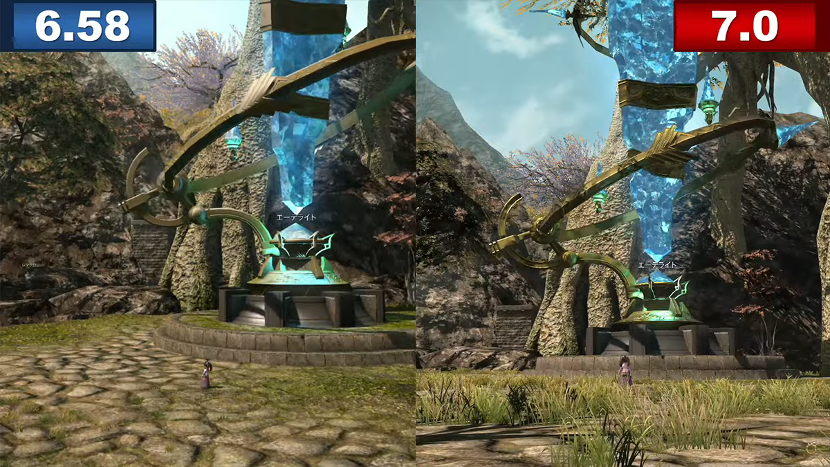 Graphical comparison between 6.8 and 7.0 in Final Fantasy XIV