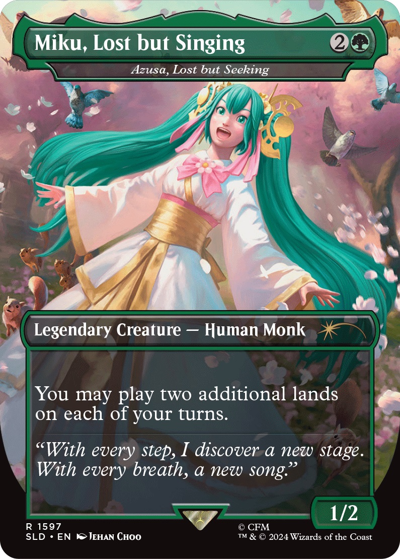 Hatsune Miku Magic The Gathering crossover Miku Lost but Singing card