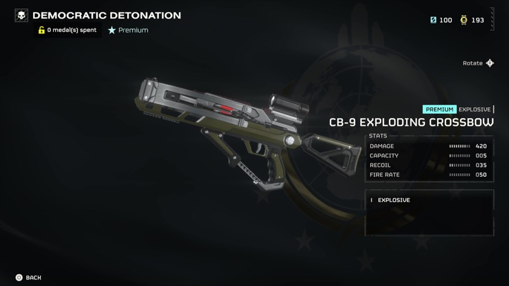 helldivers 2 everything in democratic detonation warbond exploding crossbow and stats