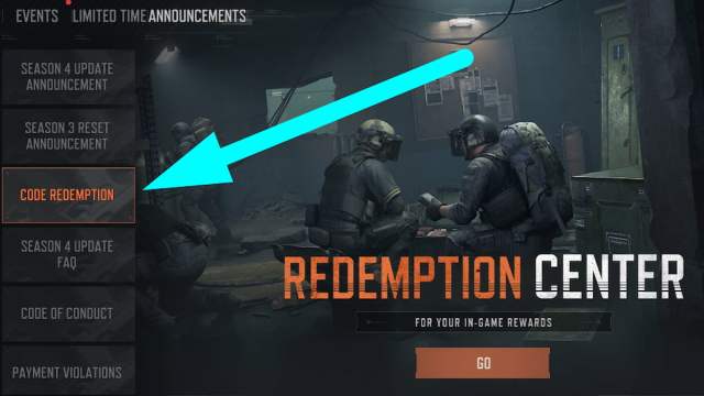 How to redeem codes in Arena Breakout, step 2