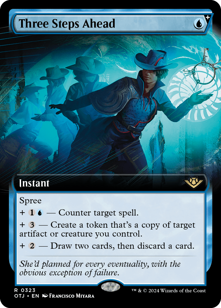 The Three Steps Ahead card from Magic: The Gathering's Outlaws of Thunder Junction set.