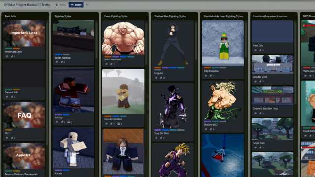 Project Baki Trello board