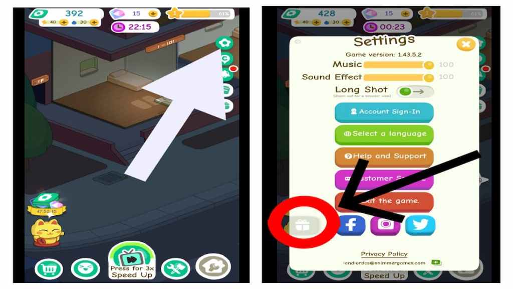 How to redeem codes in Rent Please Landlord Sim.