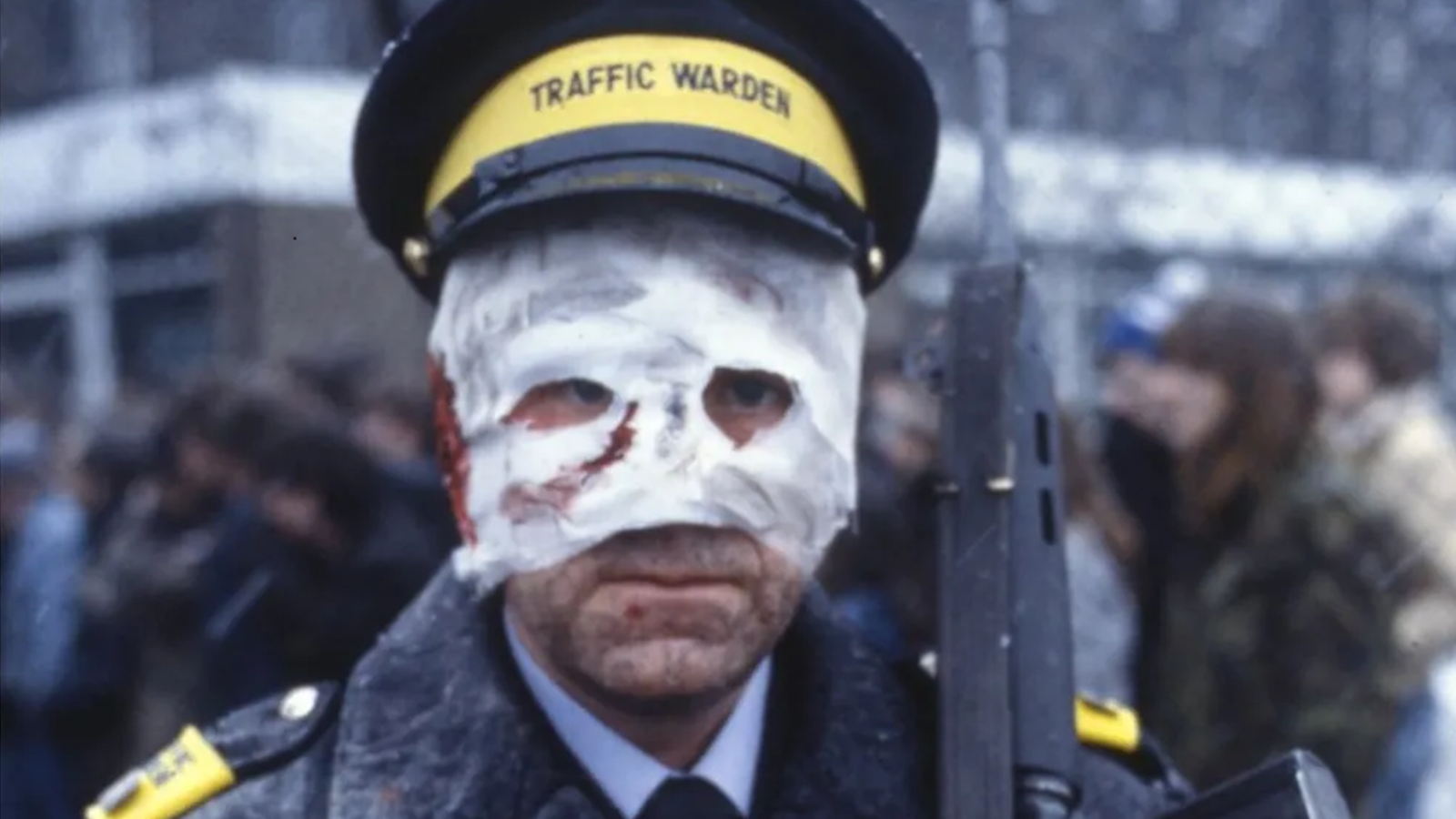 Traffic warden in threads