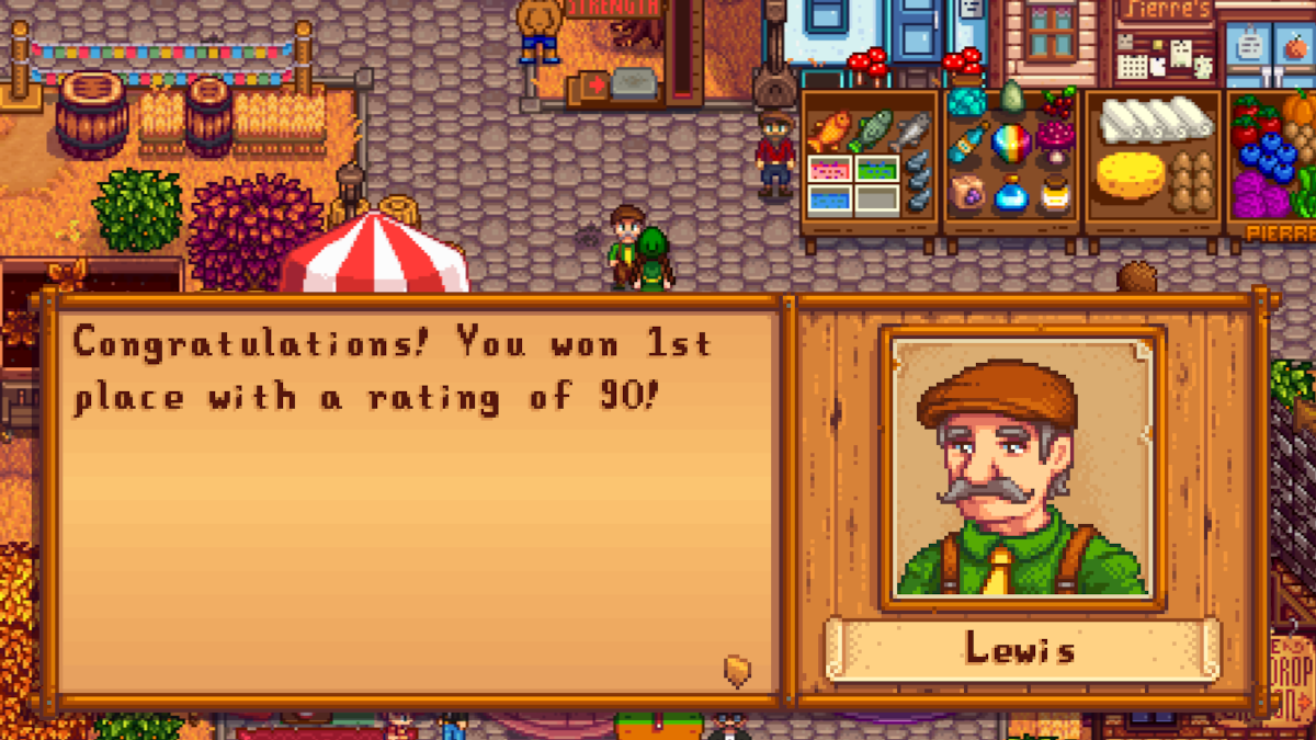 Winning the Grange Display at the Stardew Valley Fair