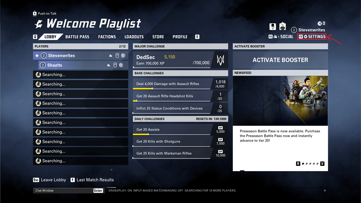 How to enable crossplay on XDefiant