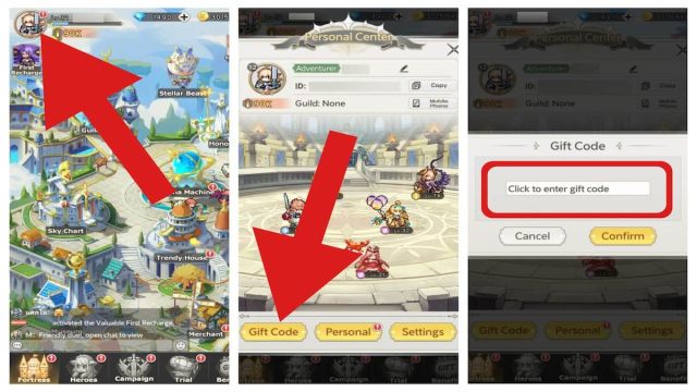 How to redeem codes in Zero to Hero Pixel Saga