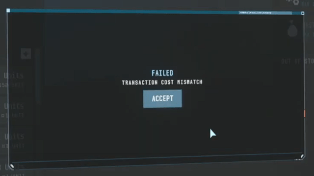 How to fix Transaction Cost Mismatch in Star Citizen