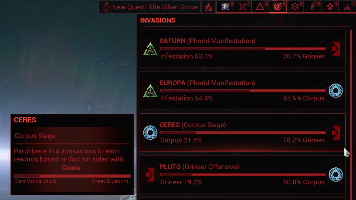 Warframe Invasion Mission Sheev Blueprint Reward