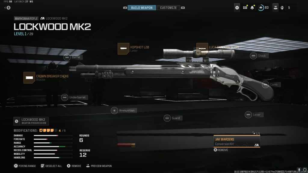 A Lockwood MK2 loadout featuring the JAK Wardens Conversion Kit.