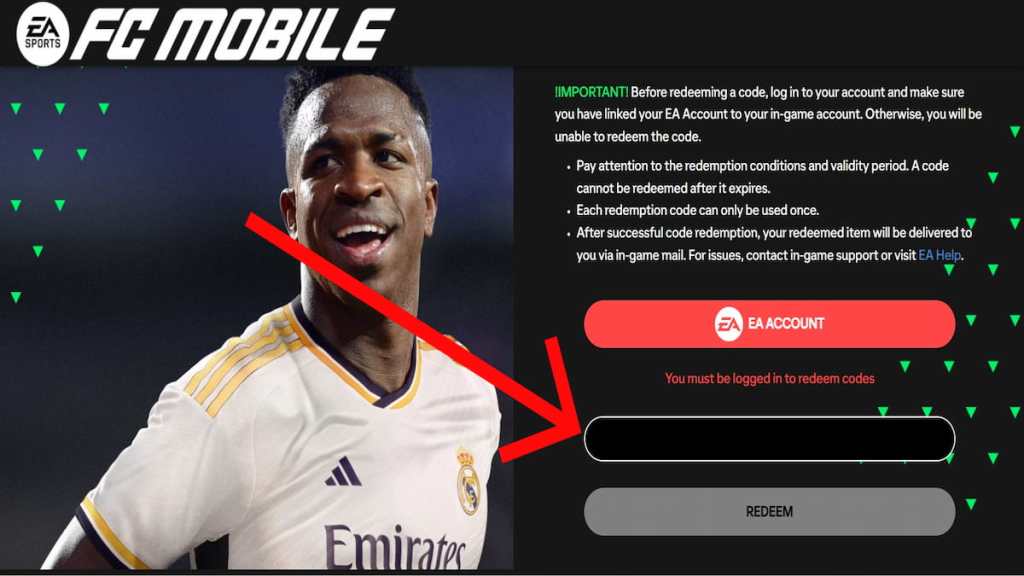 How to redeem codes in FC Mobile.